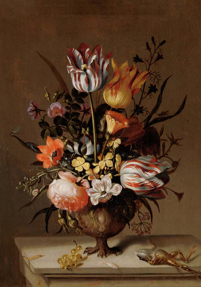 Still Life with a Vase of Flowers and a Dead Frog – Fine Art Print