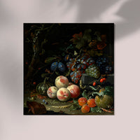 Dutch Still Life with Fruit, Foliage, and Insects Botanical Squared Print — Ansicht 3