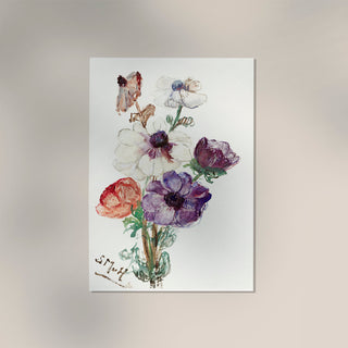New Year's Greeting with Anemones by Sientje Mesdag-van Houten Botanical Poster