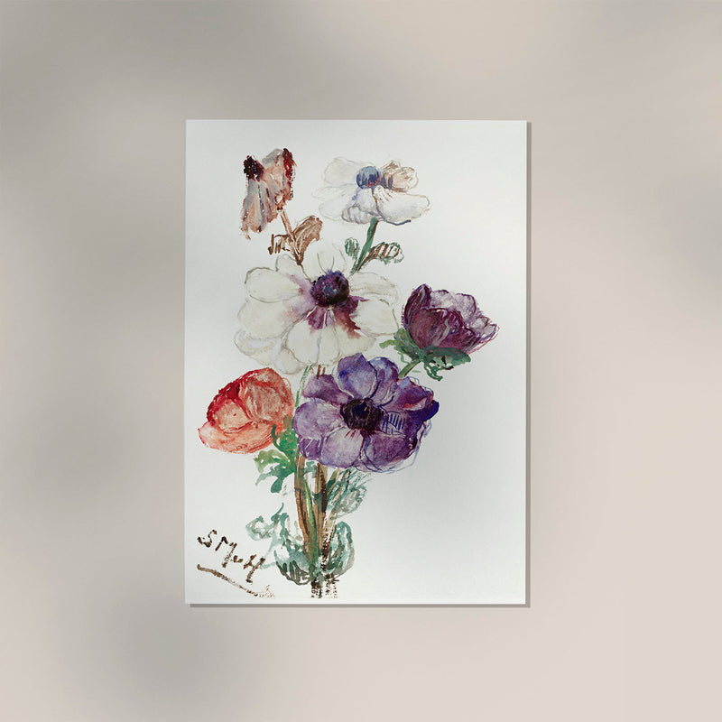 New Year's Greeting with Anemones Botanical Art Print – Patroa Studio — Ansicht 3