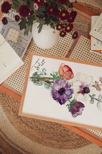 New Year's Greeting with Anemones Botanical Art Print – Patroa Studio — Ansicht 2