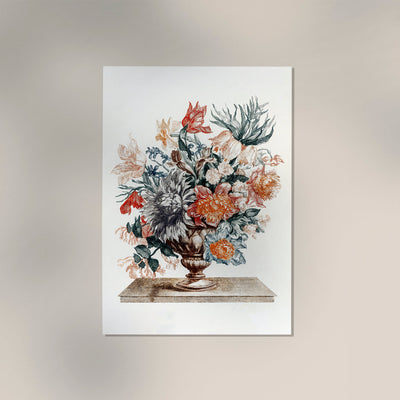 Stone Vase with Flowers by Johan Teyler – Botanischer Kunstdruck
