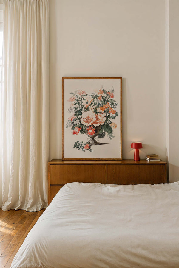 Stone Vase with Flowers no 2 – Botanical Art Print by Johan Teyler