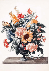 Stone vase with flowers with Sunflowers and Carnations by Johan Teyler Botanical Poster — Ansicht 4