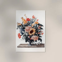 Stone vase with flowers with Sunflowers and Carnations by Johan Teyler Botanical Poster — Ansicht 3