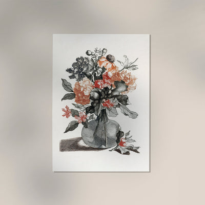 Stone Vase with Flowers Nr. 4 – Botanischer Kunstdruck von Johan Teyler