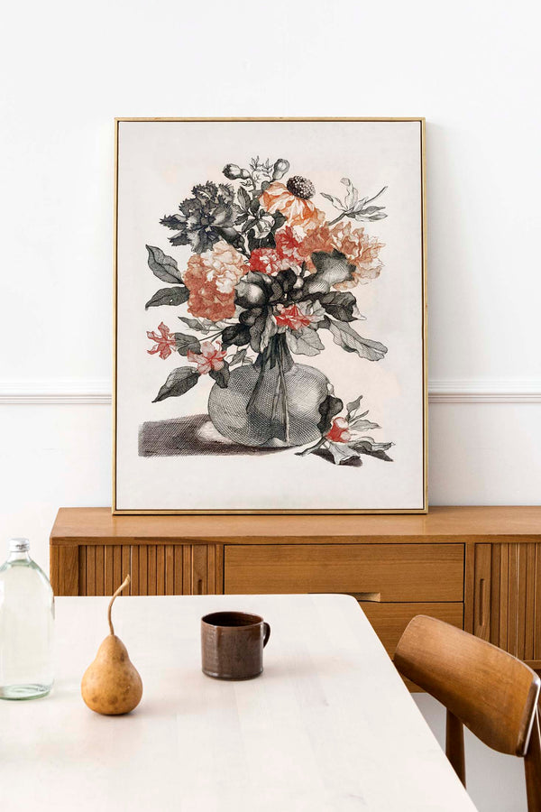 Stone Vase with Flowers Nr. 4 – Botanischer Kunstdruck von Johan Teyler