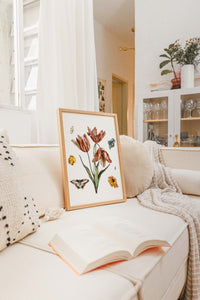 Flowers, butterflies and a fly – Botanical art print by Johan Teyler — Ansicht 2