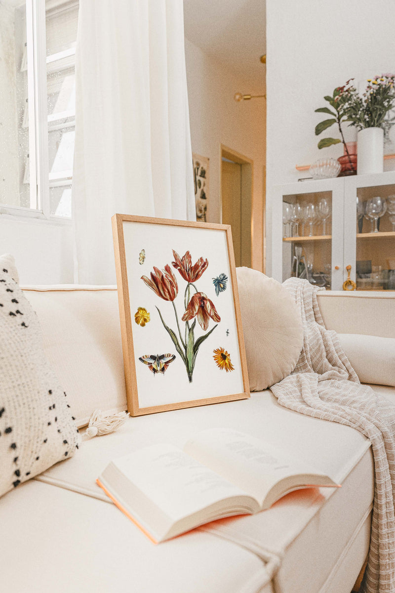 Flowers, butterflies and a fly – Botanical art print by Johan Teyler — Ansicht 2