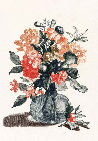 Stone Vase with Flowers Nr. 5 – Botanischer Kunstdruck von Johan Teyler