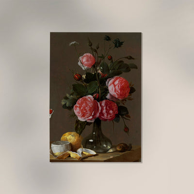 Still Life with Roses and Orange Botanical Poster – Kunstdruck Berlin