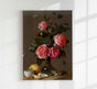 Still Life with Roses and Orange Botanical Poster – Kunstdruck Berlin