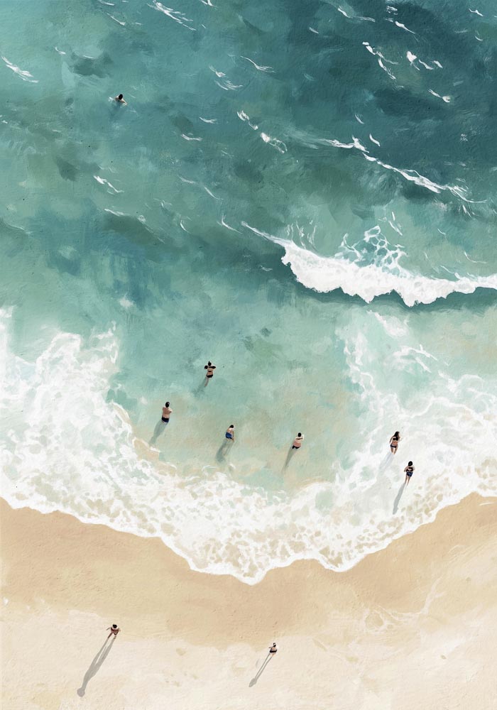 Beach Seen From Above No. 2 Art Poster – Fine Art Paper | Canvas | UV-Archival — Ansicht 4