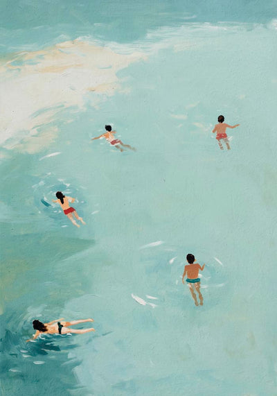 Children playing in the Water Art Poster – Graphic Fine Art Print