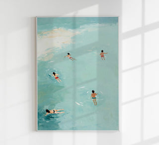 Children playing in the Water Art Poster – Graphic Fine Art Print