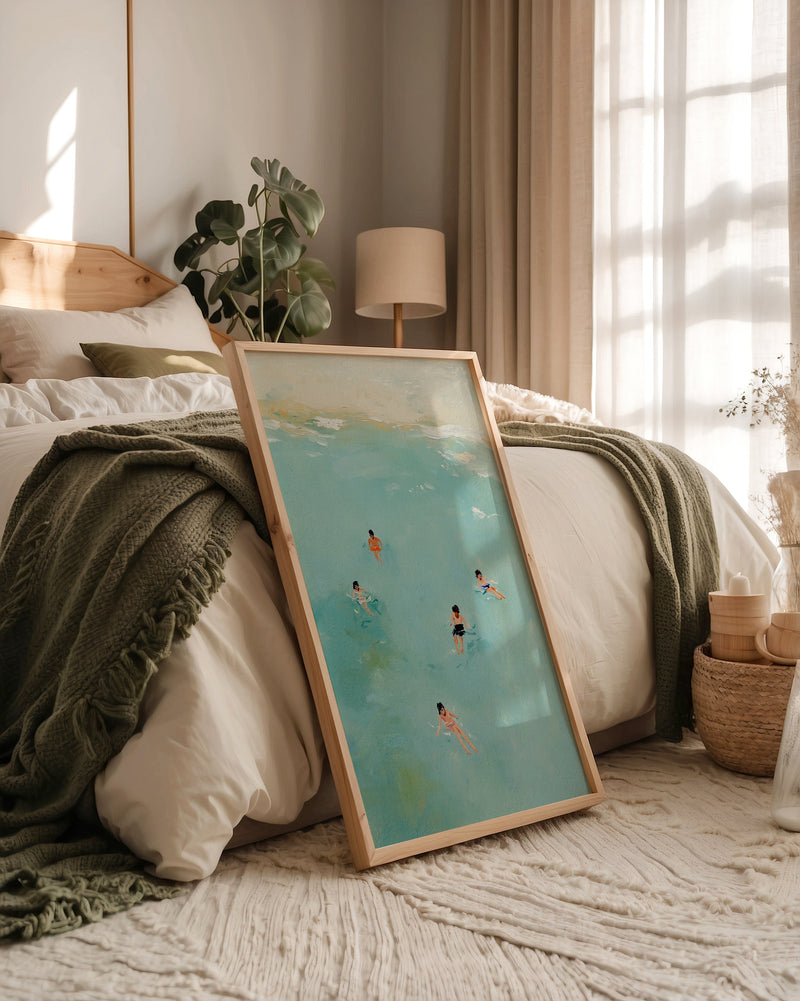 Children playing on the Beach Art Poster – Fine Art Print & Canvas — Ansicht 2