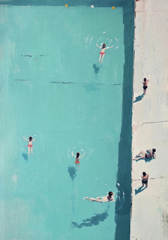 Summer Day at the Pool Art Poster – Fine Art Print UV-beständig Atelierdruck — Ansicht 4