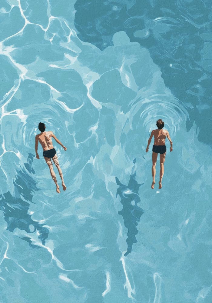 Two Floating in the Water Art Poster – Fine Art Print UV-resistent Canvas — Ansicht 4