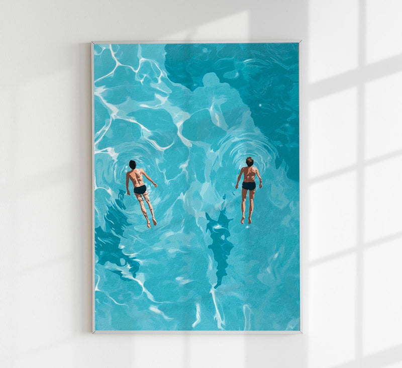 Two Floating in the Water Art Poster – Fine Art Print UV-resistent Canvas — Patroa Studio