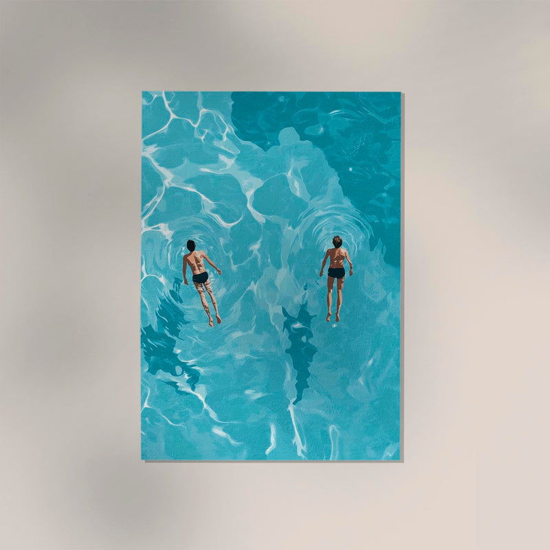 Two Floating in the Water Art Poster – Fine Art Print UV-resistent Canvas — Ansicht 3