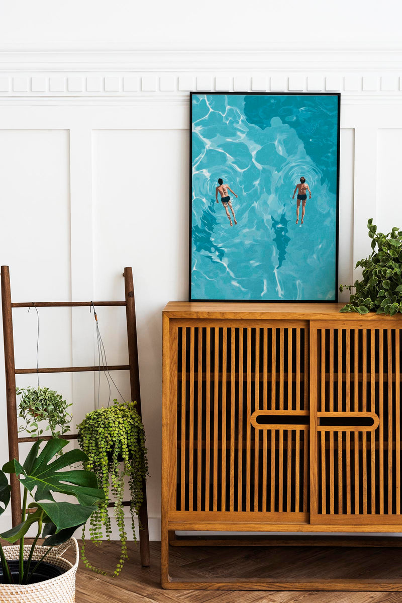 Two Floating in the Water Art Poster – Fine Art Print UV-resistent Canvas — Ansicht 2