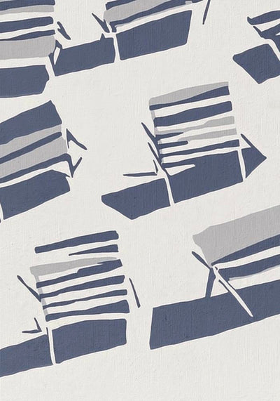 Shadows of Beach Chairs – Minimal Art Print UV-beständig