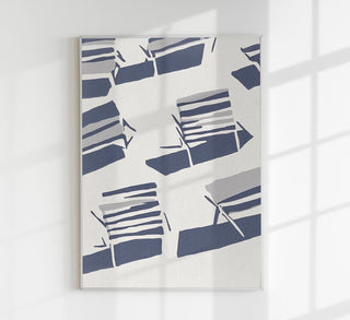 Shadows of Beach Chairs – Minimalist Art Print UV-resistant
