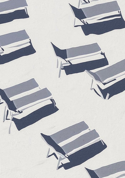 Shadows of Beach Chairs Nr. 2 – Minimal Art Fine Art Print UV-beständig