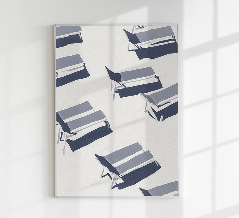 Shadows of Beach Chairs Nr. 2 – Minimal Art Fine Art Print UV-beständig — Patroa Studio