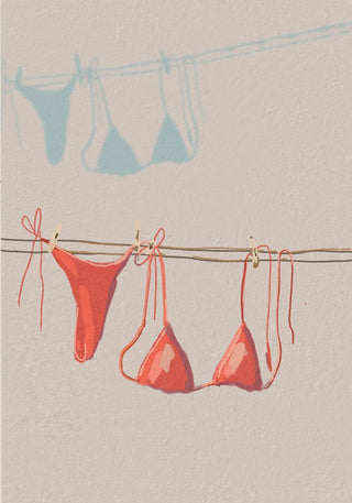 Bikini on the clothesline Art Poster – Fine Art Print | Minimal | Coastal
