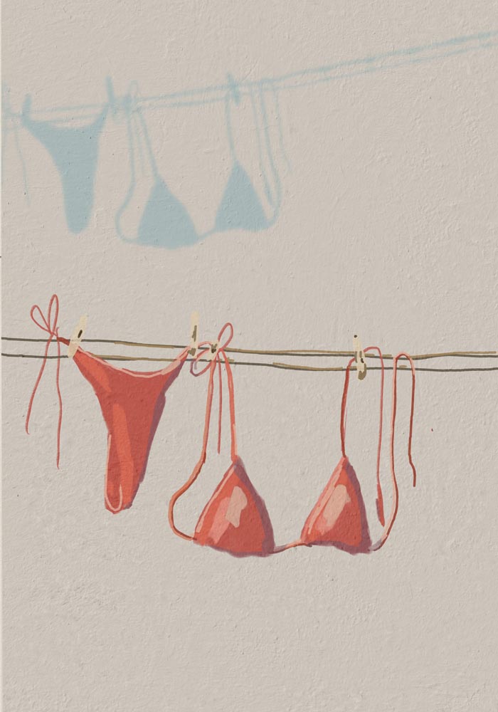 Bikini on the Clothesline Art Poster – Fine Art Print Minimalist Coastal — Ansicht 4