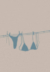 Bikini Shadow on the Clothesline Art Poster – Fine Art Print | Minimal | Coastal — Ansicht 4