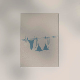 Bikini shadow on the clothesline Art Poster – Fine Art Print | Minimal | Coastal