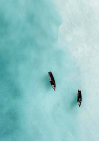 Boats drifting in the clear waters Art Poster – Coastal Fine Art Print — Ansicht 4