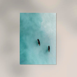 Boats drifting in the clear waters Art Poster – Fine Art Print | Coastal | Modern