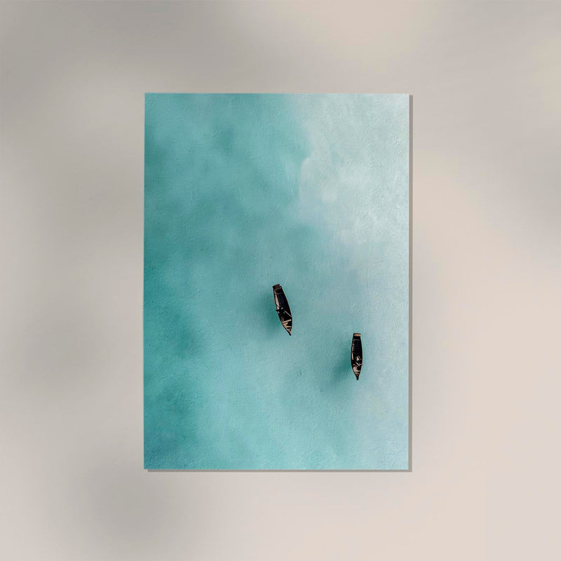 Boats drifting in the clear waters Art Poster – Coastal Fine Art Print — Ansicht 3