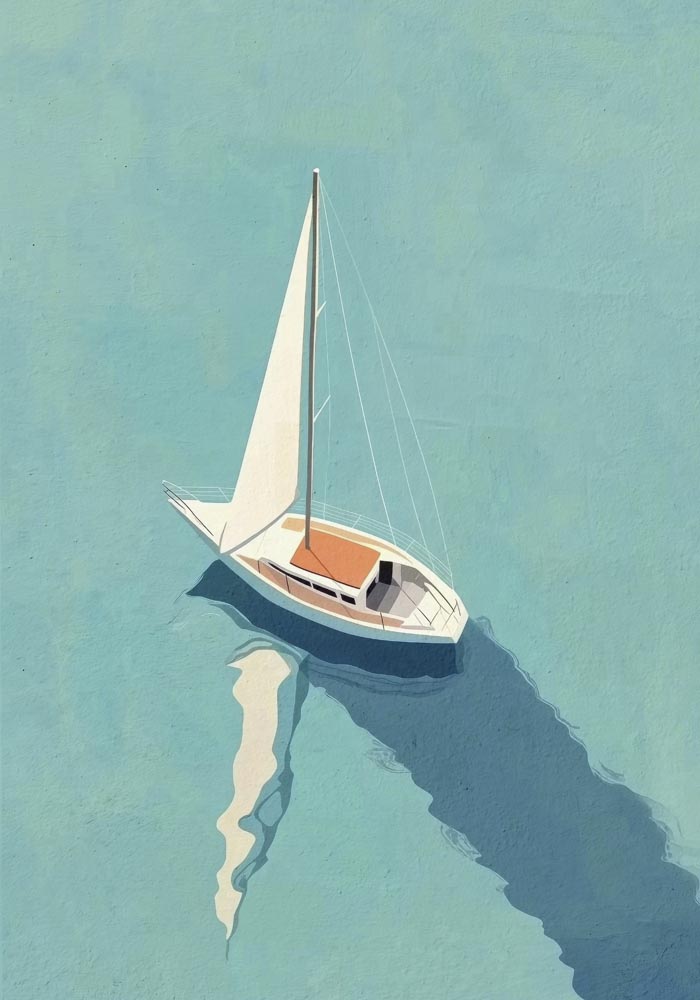 Sailboat Nr. 2 Art Poster – Fine Art Print UV-beständig Premium Papier — Ansicht 4