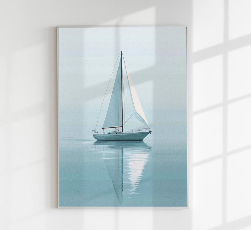 Sailboat Sailing in Calm Waters Art Poster – Fine Art Print UV-resistant — Patroa Studio