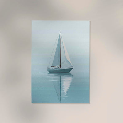 Sailboat Sailing in Calm Waters Art Poster – Fine Art Print UV-resistant