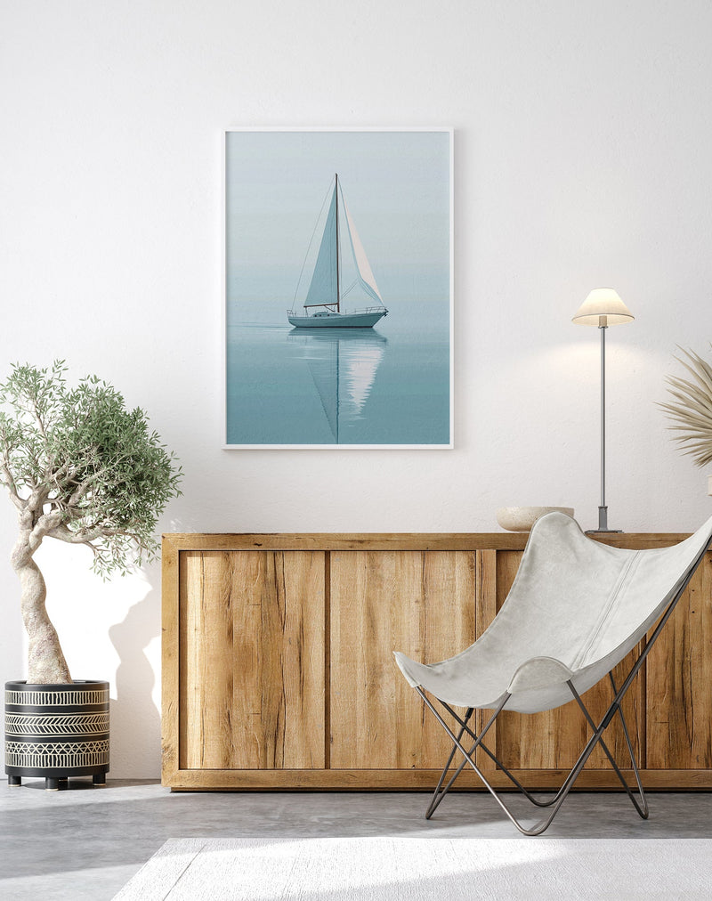 Sailboat Sailing in Calm Waters Art Poster – Fine Art Print UV-resistant — Ansicht 2