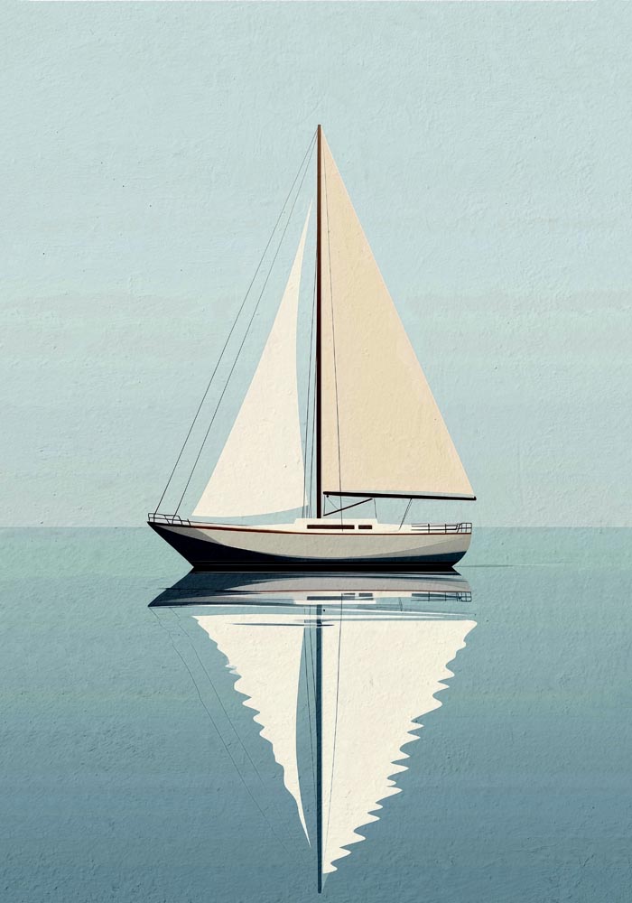 Sailing Day – Fine Art Print | Maritime Segelstimmung | Lebhafte Küstendeko — Ansicht 4