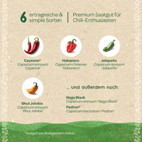 Organic Chili Seed Set – 6 Open-Pollinated Varieties with Planting Instructions — Ansicht 4