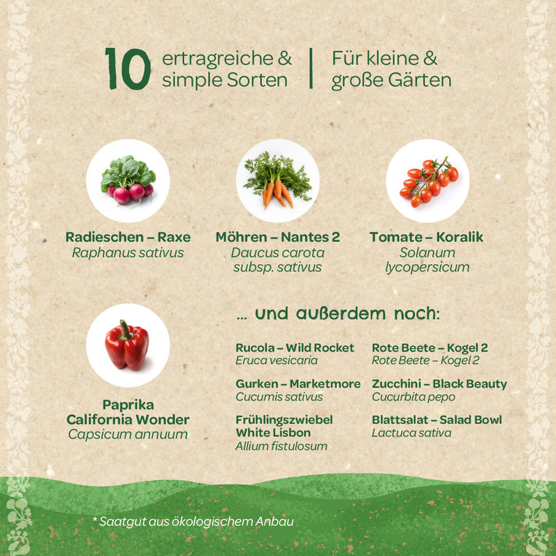 BIO-Saatgut-Set „Gartengemüse“ – 10 samenfeste Sorten — Ansicht 4