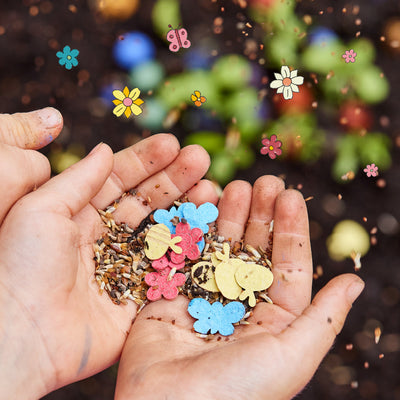 Set of 10 Colorful Seed Confetti Packets – Handmade Wildflower Mix