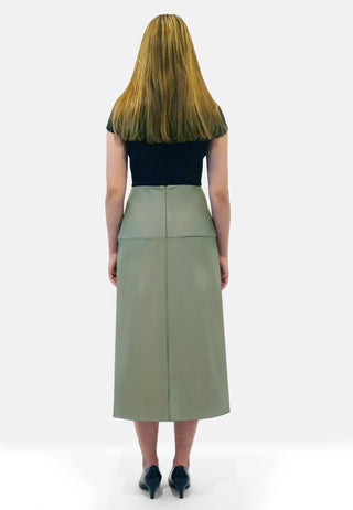 Rock Sustainable Öko-Leder, Ananasleder | Midi-Länge | Figurbetonter Schnitt | EU-Produktion