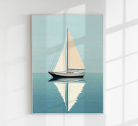 Sailing Day – Fine Art Print | Maritime Segelstimmung | Lebhafte Küstendeko — Ansicht 1