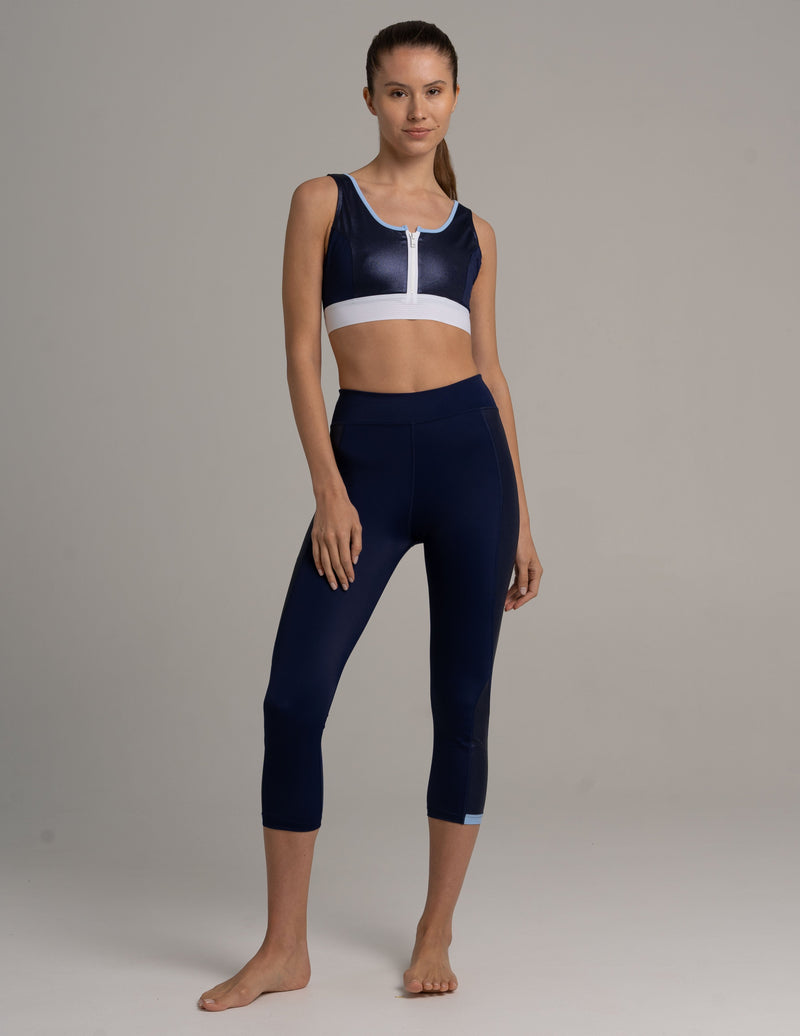 Samoa Sports Bra Nachtblau ECONYL® Reißverschluss — Ansicht 6