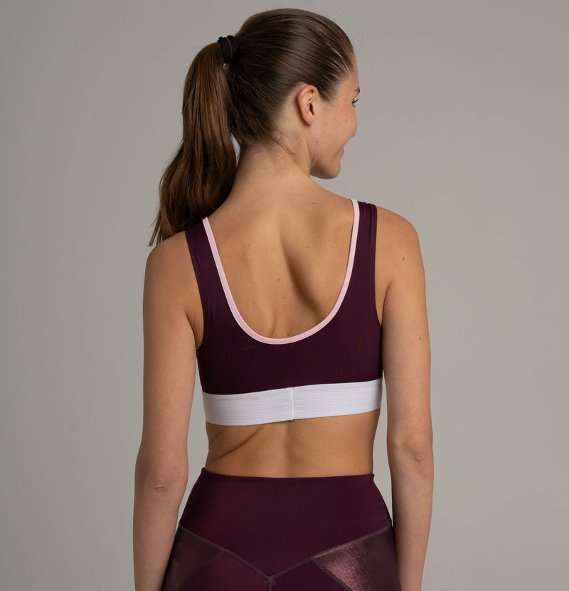 Samoa Sports Bra Aubergine – ECONYL® Reißverschluss — Ansicht 3