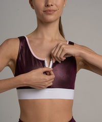 Samoa Sports Bra Aubergine – ECONYL® Reißverschluss — Ansicht 5