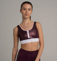 Samoa Sports Bra Aubergine – ECONYL® Reißverschluss — Ansicht 1